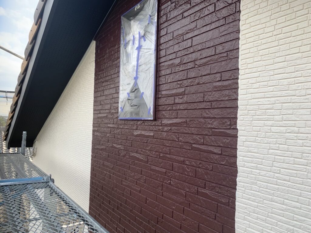 大川市T様の外壁の中塗り完了