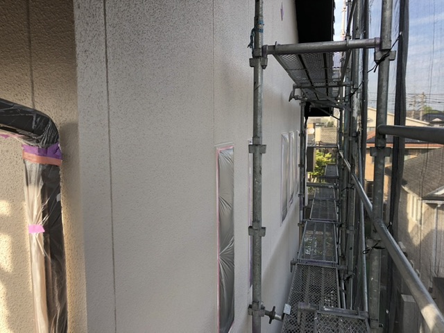 小郡市希みが丘N様邸の外壁の上塗り完了