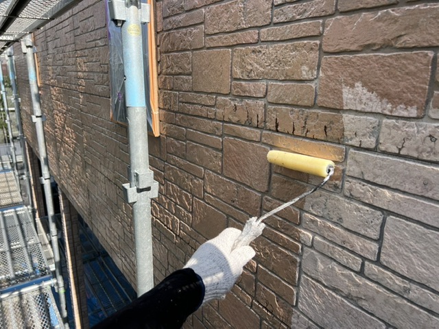 久留米市大善寺町K様邸の下塗り中（1回目）②