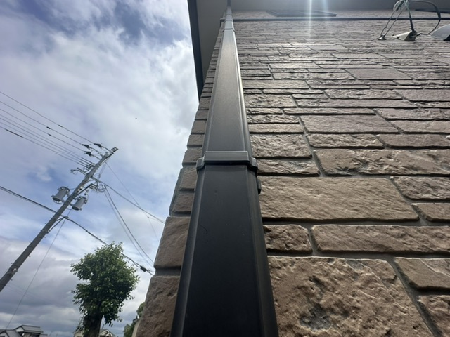 柳川市南浜武・O様邸の雨樋の色あせ