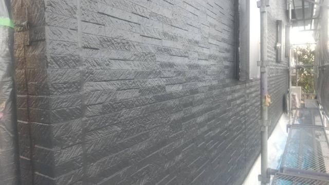 久留米市三潴町H様邸の外壁の上塗り完了