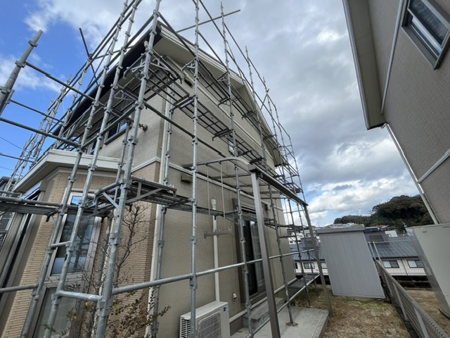 久留米市T様邸の足場組立完了