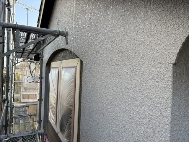 福岡県小郡市-外壁塗装-外壁の上塗り後-K様邸の場合