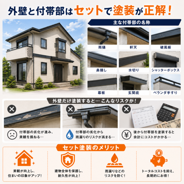 外壁と付帯部をセットで塗装するメリット