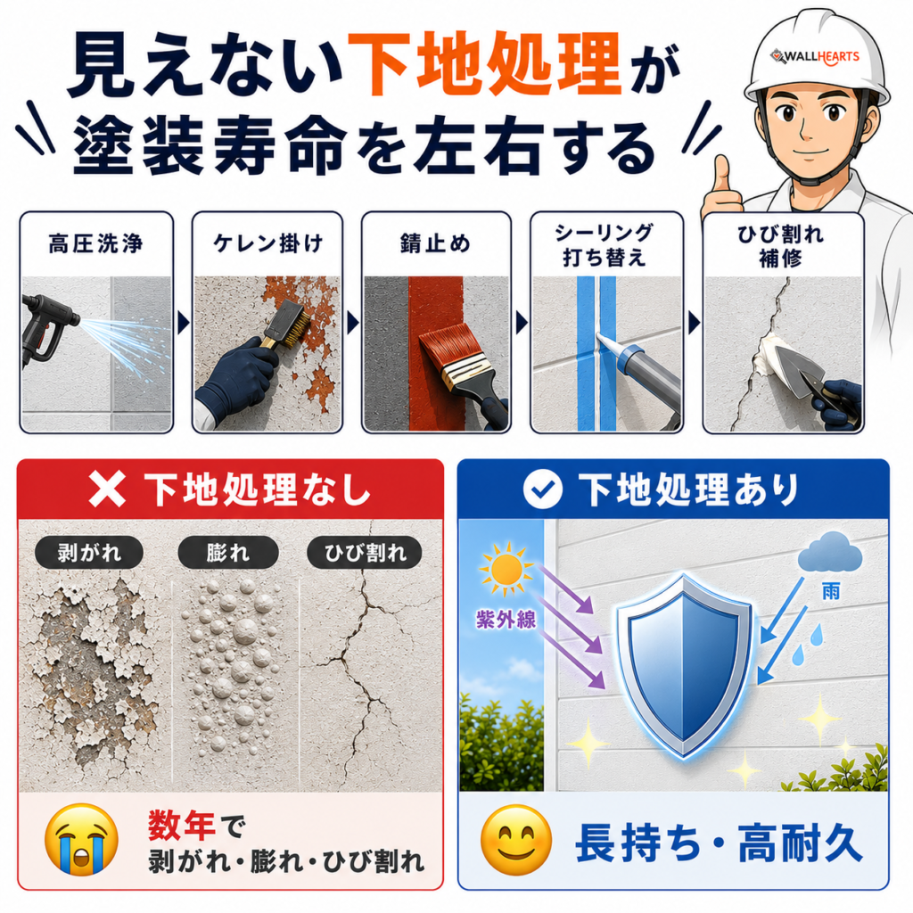下地処理が塗装の長持ちの秘訣
