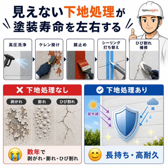 下地処理が塗装の長持ちの秘訣