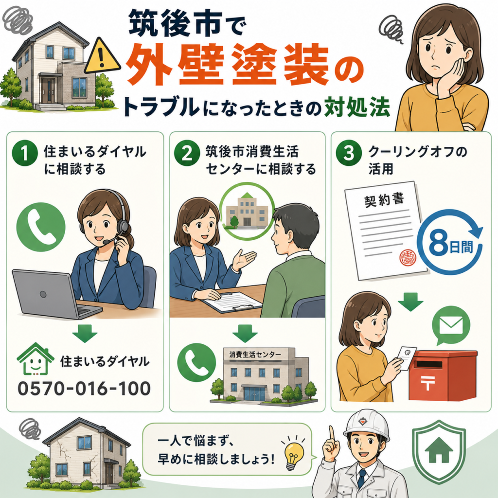 筑後市で外壁塗装のトラブルになったときの対処法