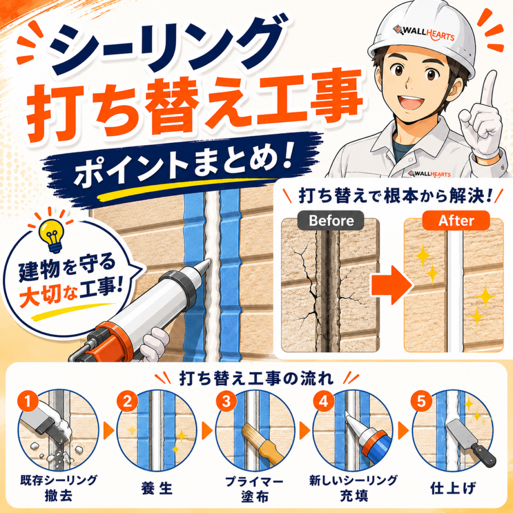 シーリングの打ち替え工事のポイント