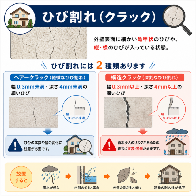 ひび割れ(クラック)の種類