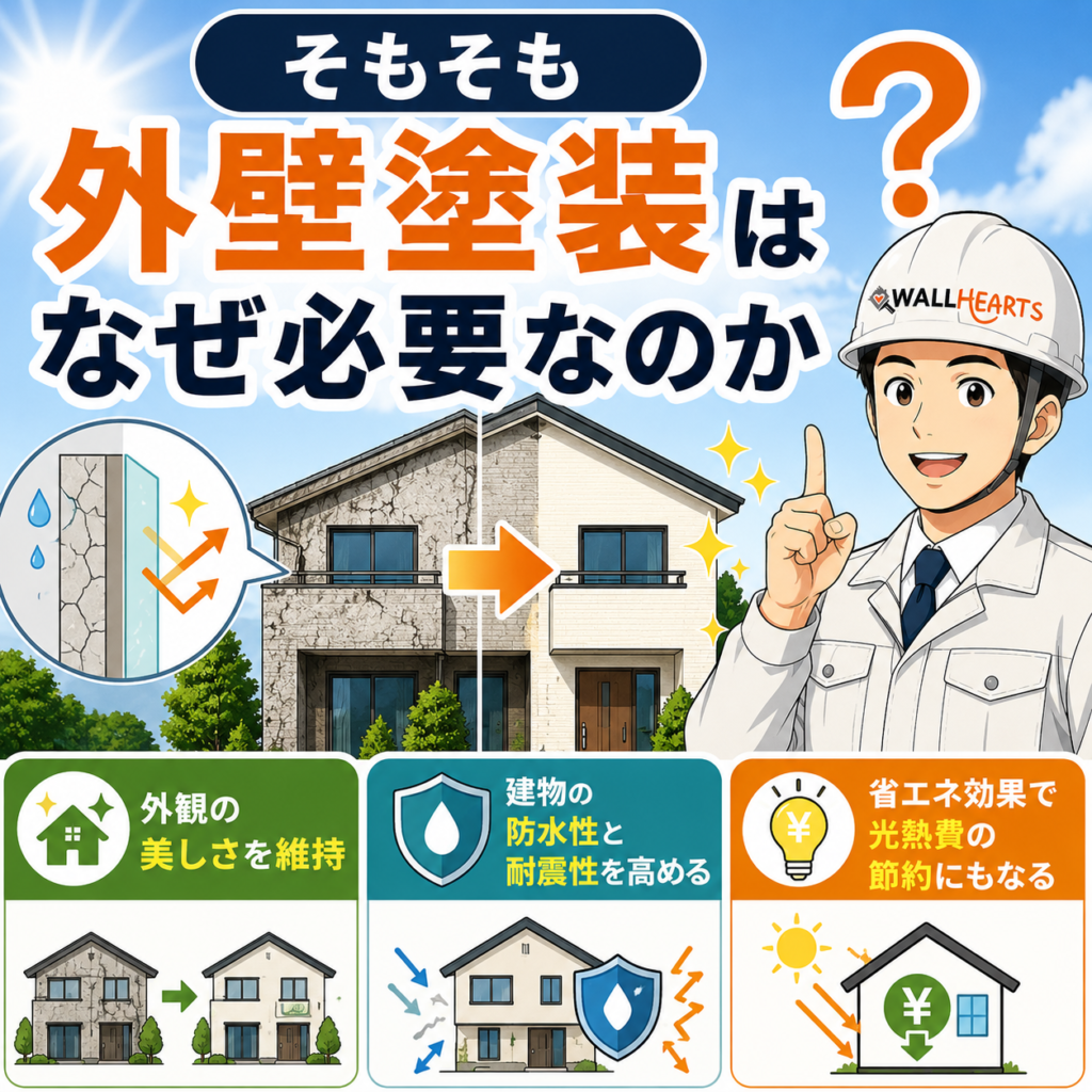 外壁塗装が必要な理由-家の美観を維持-建物の防水性と耐震性を強化-省エネ効果