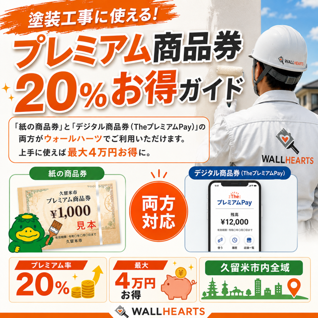 久留米市のプレミアム商品券とTHEプレミアムPAYの20%お得ガイド-ウォールハーツ