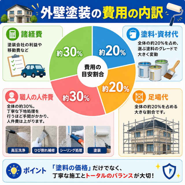 外壁塗装費用の内訳