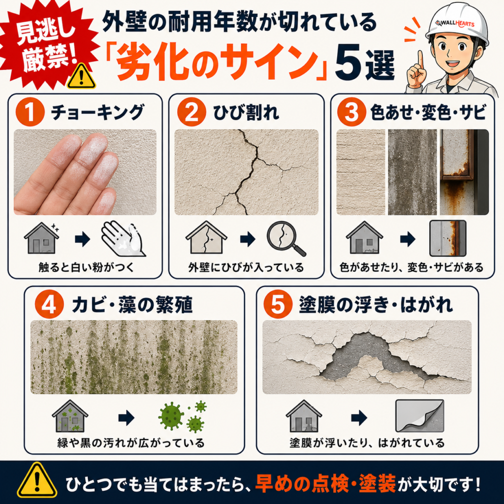 久留米市の外壁の耐用年数が切れている劣化サイン5選
