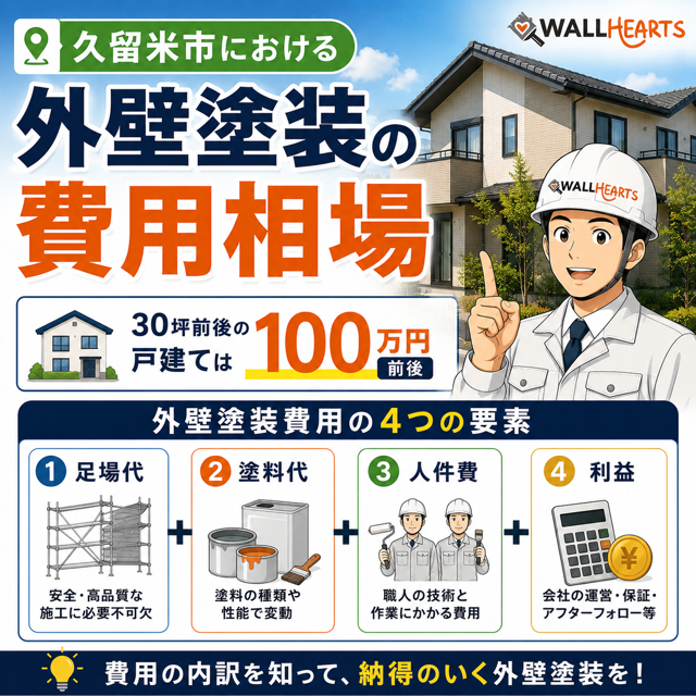久留米市における外壁塗装の費用相場