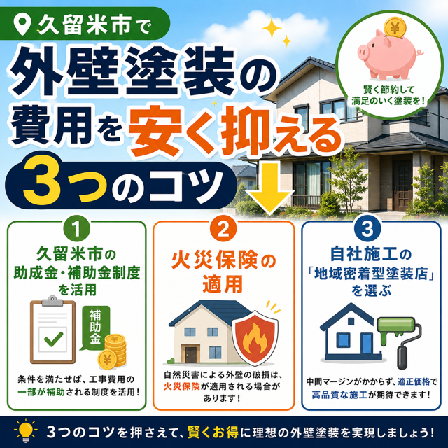 久留米市で外壁塗装の費用を安く抑える方法