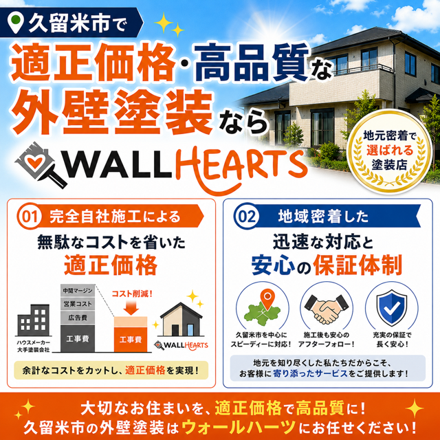 久留米市で適正価格・高品質な外壁塗装ならウォールハーツへ