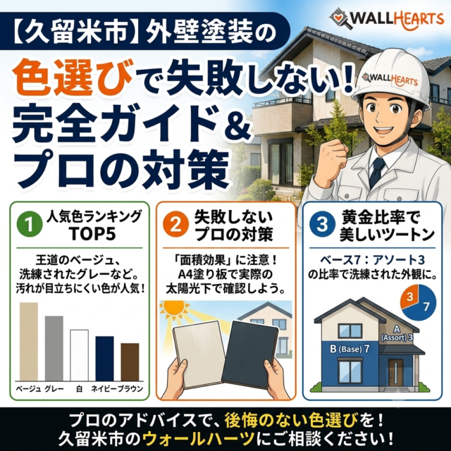 久留米市｜外壁塗装の色選びで失敗しないための完全ガイド！人気色ランキングと後悔しないための対策をプロが解説