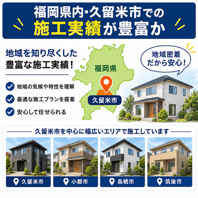 福岡県内・久留米市での施工実績が豊富か