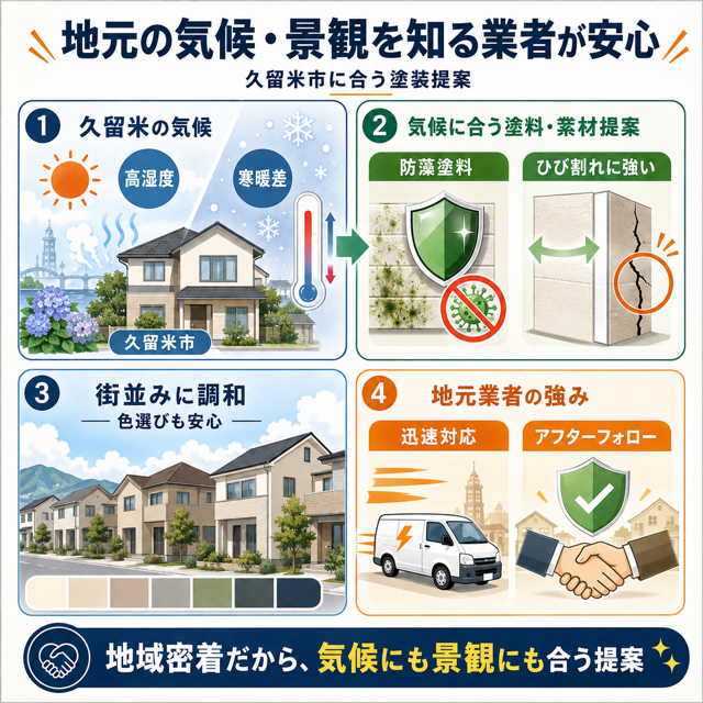 地元の気候や地域特性(久留米市の景観など)を理解しているか