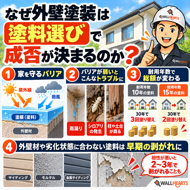 なぜ外壁塗装は塗料選びで成否が決まるのか？