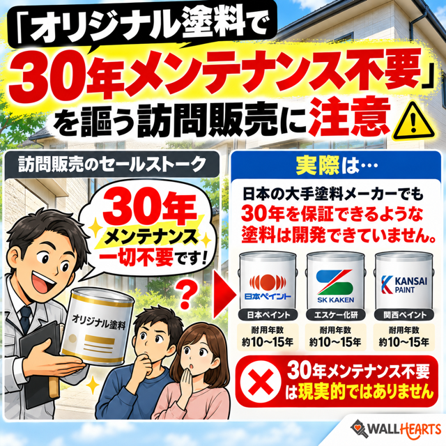 「オリジナル塗料で30年メンテナンス不要」を謳う訪問販売に注意